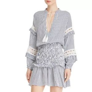 NWT- Bloomingdales Aqua Smocked Waist Dress